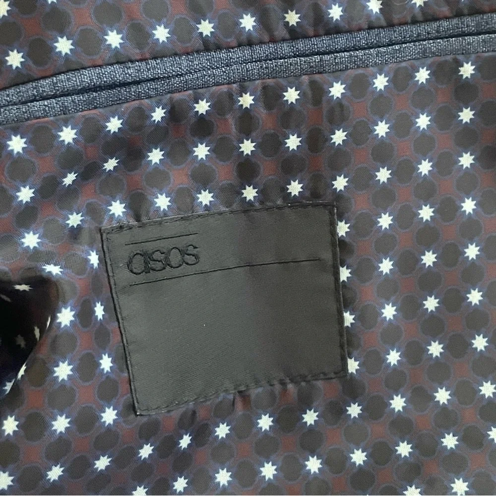 ASOS Suit Jacket & Vest Double Breasted in Blue Melange / Size 36 38 - Picture 11 of 13